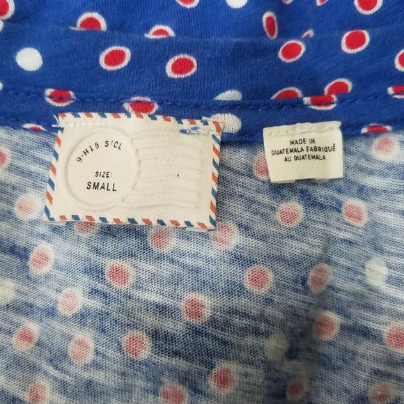 Postmark Blue Polka Dot Banter 3/4 Sleeve Tee Top - Picture 5 of 6